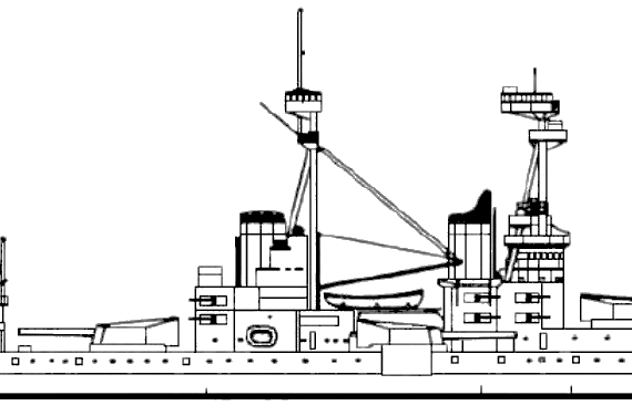 Боевой корабль HMS Bellerophon 1918 [Battleship] - чертежи, габариты, рисунки